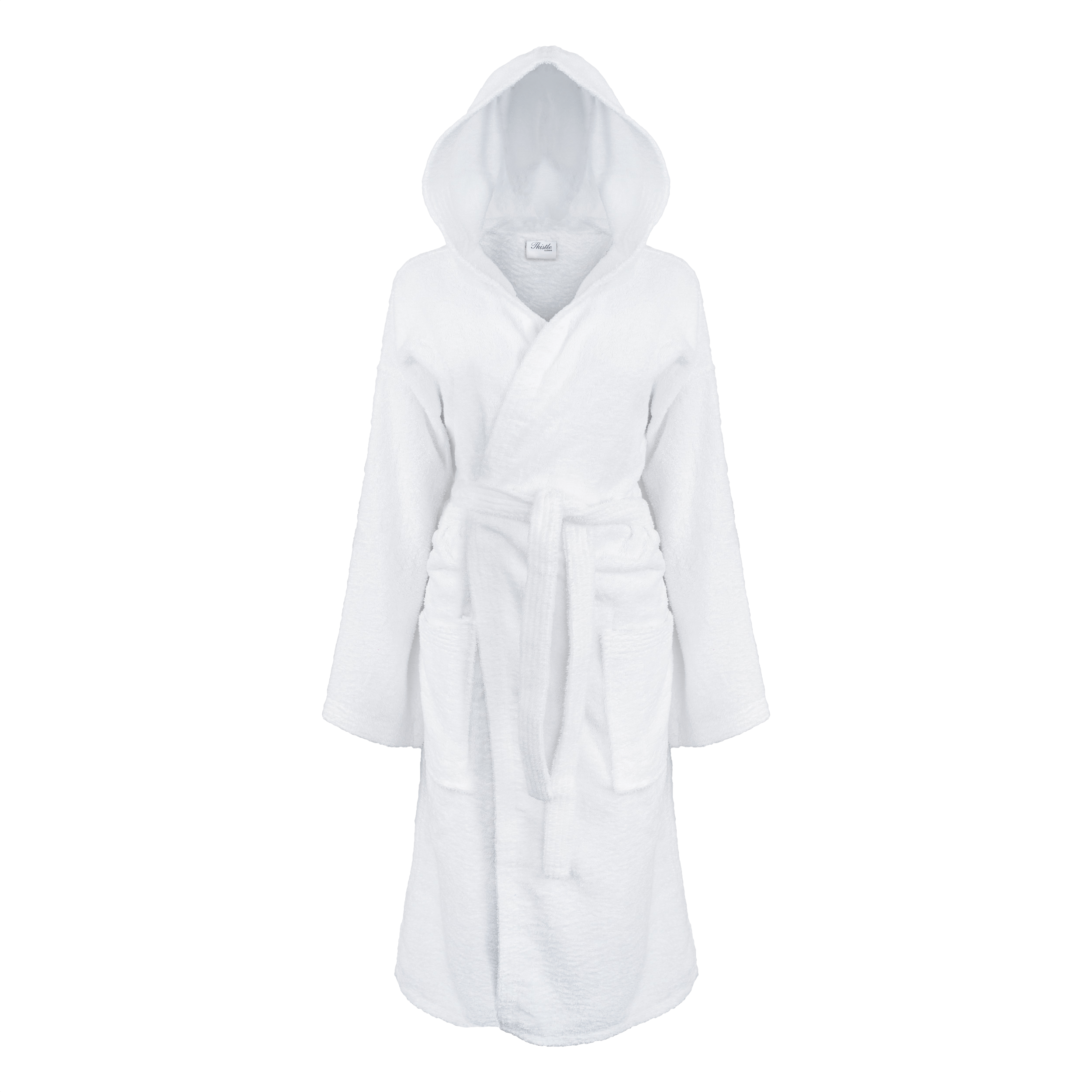 Angeliki - Long Towel Belted Bathrobe - Off White - Bocan Couture